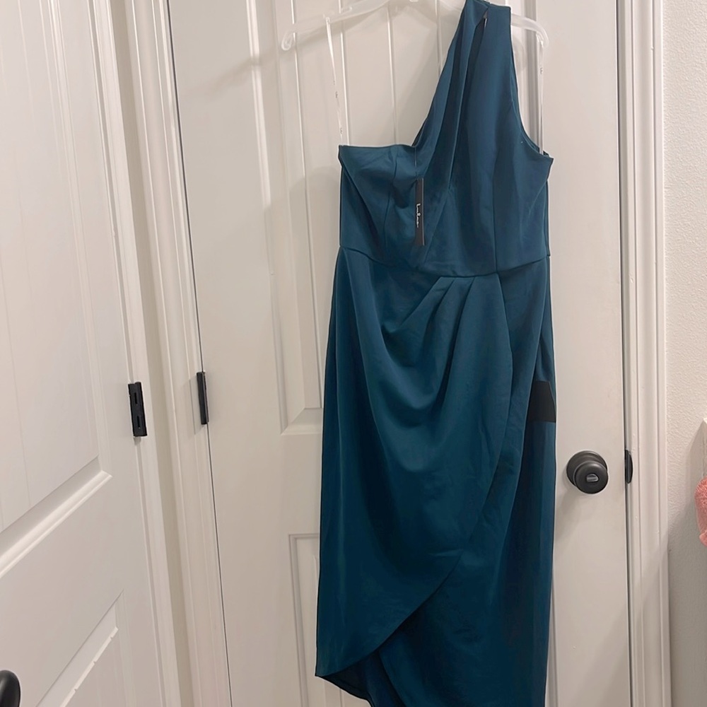 Lulu’s One Shoulder Enchanted Energy Midi Dress